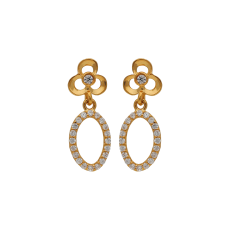 ELEGANT OVAL SHAPE FLORAL DROPS STUD